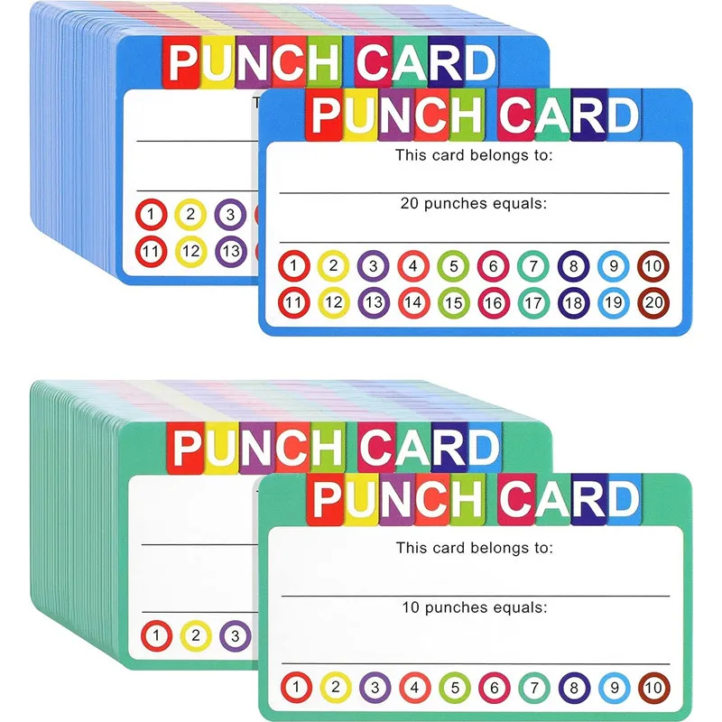 

50 Sheets/Pack Punch Card, Suitable for Classroom, Student Behavior Reward Punch Card, Incentive Punch Card