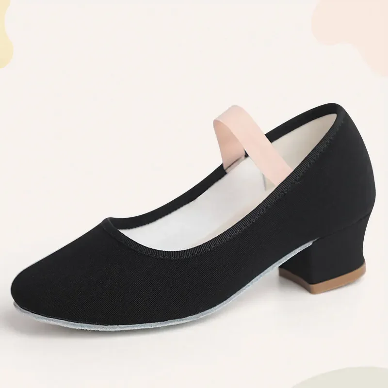 Classical Dance Shoes For Girls Ballroom Dance For Woman Dancing Professional Stage Shoes Teacher High Heel Dancing