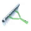 Garden Thatch Rake Stainless Steel Curved Tip Teeth Lawn Rake for Leaves Garden Supplies 2