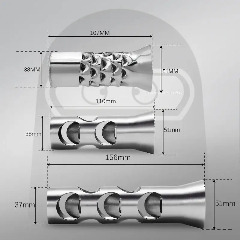 51mm Universal DB Killer Katalysator Slip-On Outdoor Motorrad Schalldämpfer Geräuschreduzierer Auspuff 107mm/110mm/156mm – Detail 1