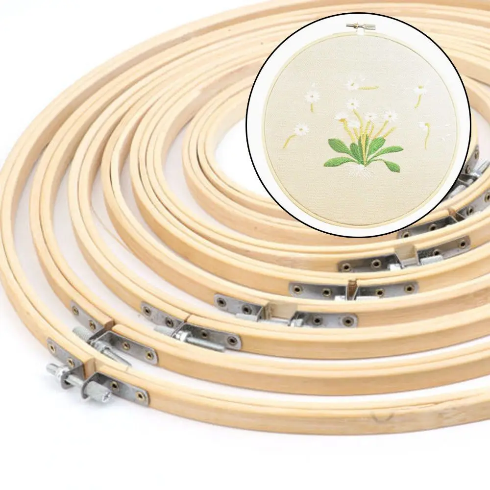 Embroidery Hoop 1Pc 8-30cm Wooden Embroidery Hoops Frame Set Bamboo Embroidery Hoop Rings DIY Cross Stitch Needle Round Loop Craft Tool