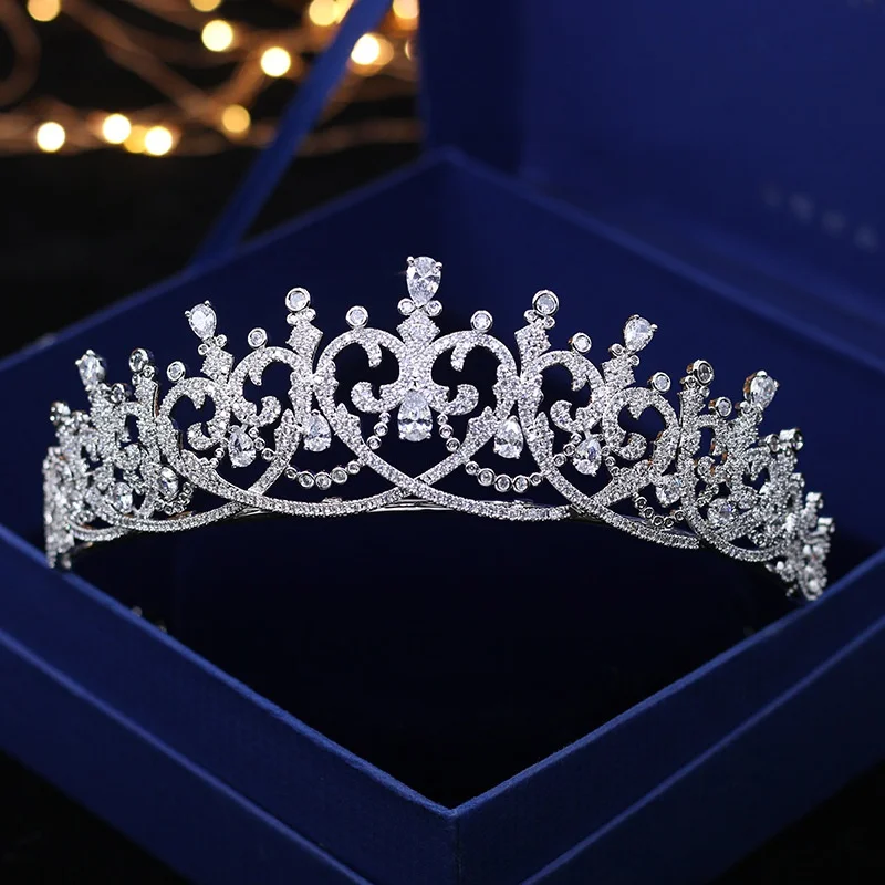 

Bridal Crown Headdress European Hair Accessories Zircon Ornament Princess Crown Wedding