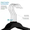 Velvet Hangers for Clothes 10PCS 30/35/38cm Children Flocking Non-slip Plastic Flocking Coat Flocked Hanger Seamless Drying Rack 6