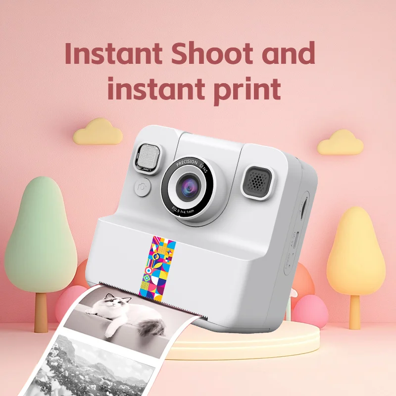 Classic Cute Little Kids Instant Print Camera Painting Photo 3