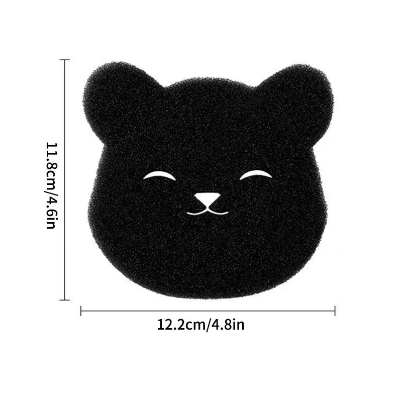 2/4/8Sets Of Household Pet Hair Remover Machine Washed Bear Sticky Sponge Reusable Suitable For Washing Machine Dryer Black pet hair remover