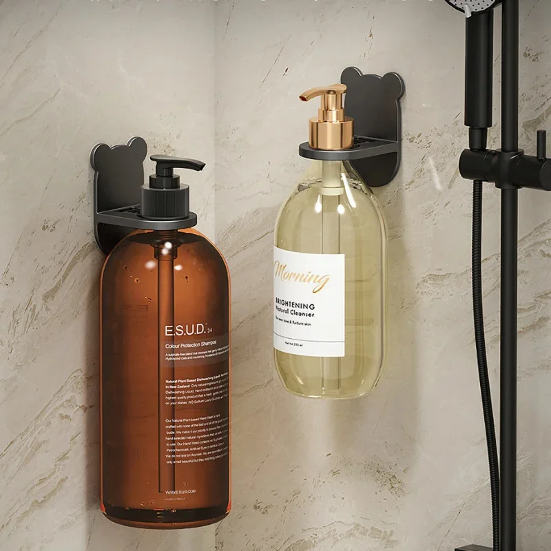 Adjustable Shampoo Bottle Metal Holder Universal Shower Gel Bottle Rack  Hand Soap Dispenser Hook Wall Mounted Free Punching