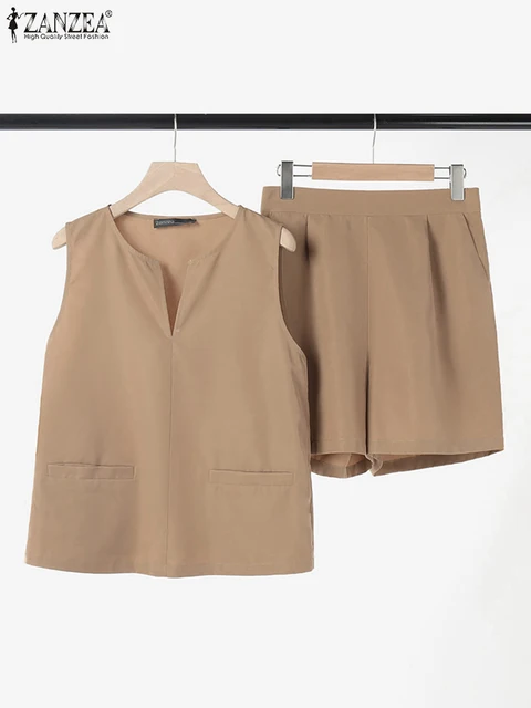 편안함과 스타일의 완벽한 조화: ZANZEA 여성용 캐주얼 2피스
