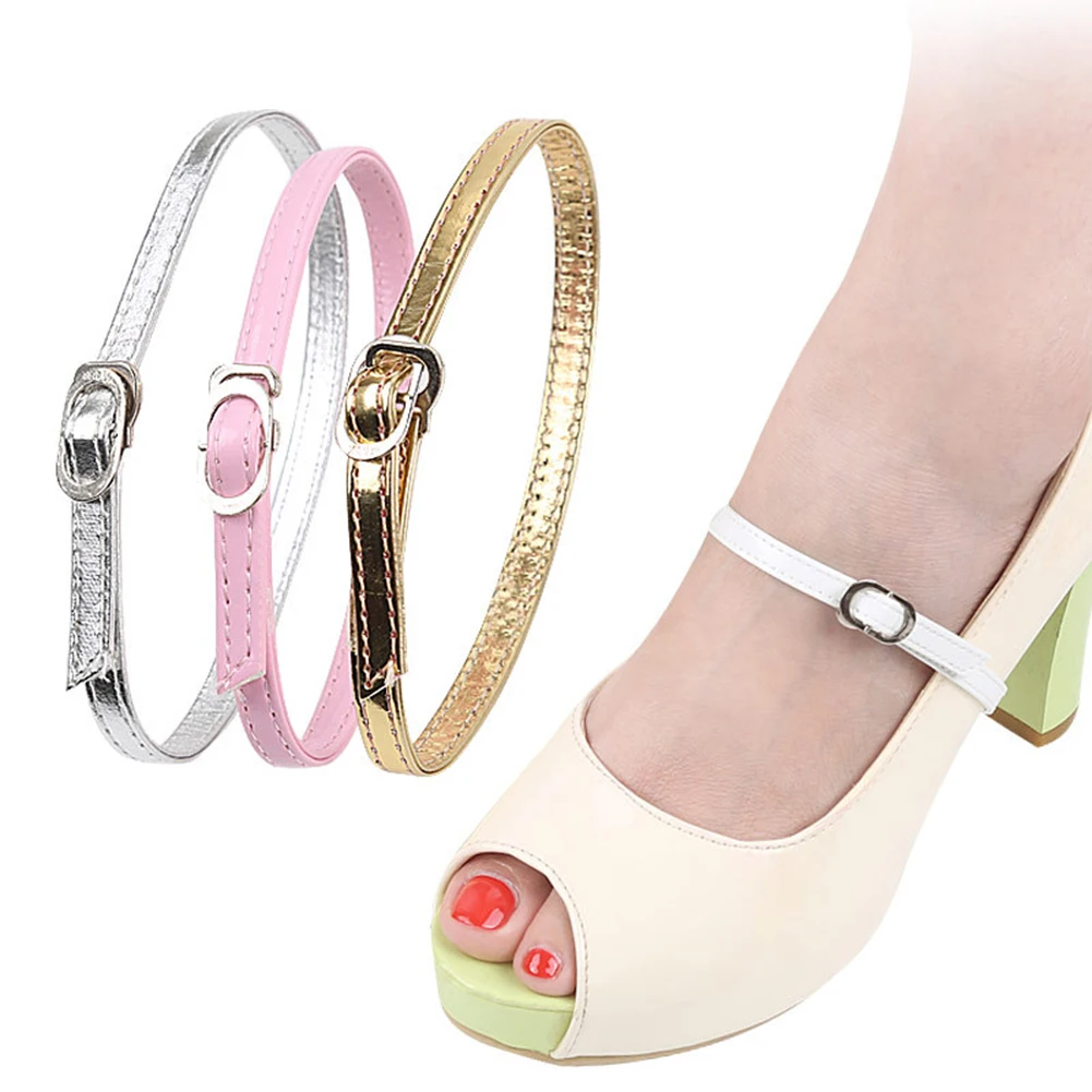 

Women High Heels Holding Anti-skid Straps Adjustable Imitation Leather Bundle Shoelace Metal Buckles Shoe Belt Shoes Accessories