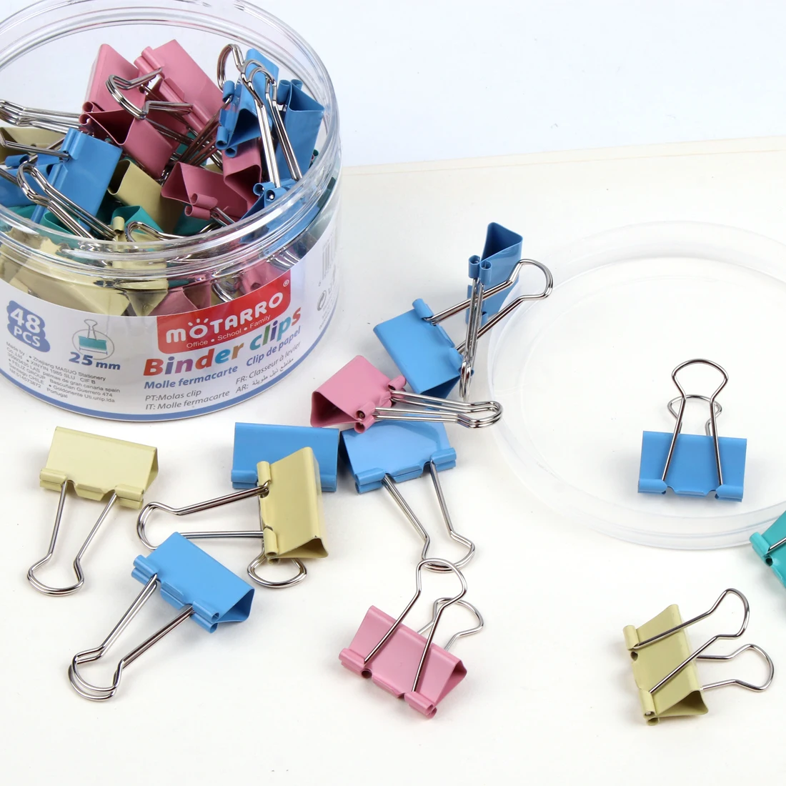 Dovetail Clip 25mm Colorful Binder Clip Long Tail For School Office Learning Supplies 48Pcs