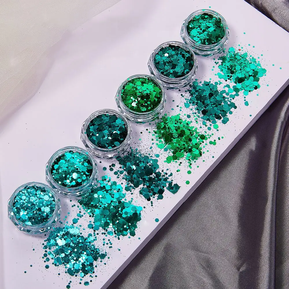 Christmas Day Resin Sequins Red Green Chunky Glitter For Epoxy Resin Mold Fillings Mixed Snowflakes DIY Xmas Shaker Filler