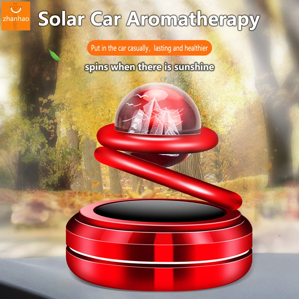 Car Air Freshener Solar 360° Rotating Lasting Fragrance Auto