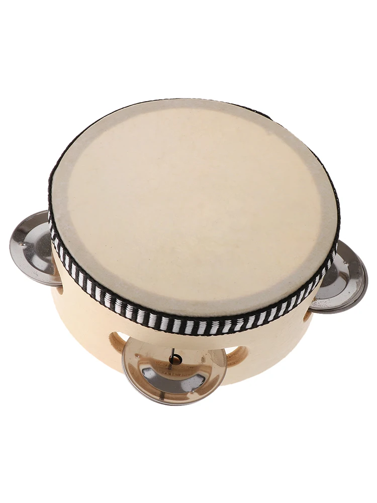 Description Picture 5 of item6/8/10 Inches Orff Tambourine Kids Wooden Handheld Drum Enlightened Instrument Toys Wedding Souvenirs Neapolitan Symbol Gift