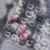 White Halo Dyeing Cat Face Cup Black Orange Toy Umbrella Love Heart Kitty Cake Embossed Relief Nail Art Stickers Manicure Decals 2