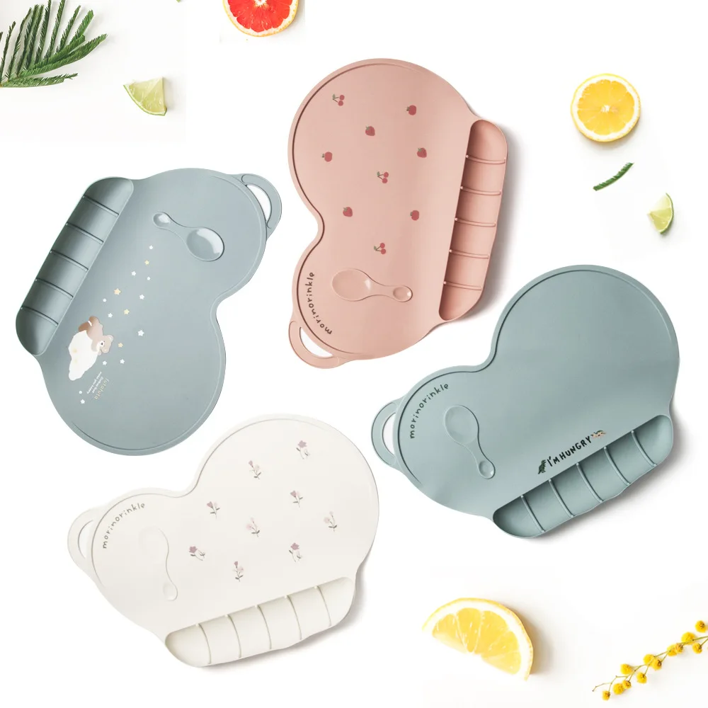 

1Pcs Baby Silicone Placemat Kids Feeding Tableware Soft Silicone Easy to Clean Kids Portable Placemat Dining Table Mat