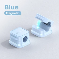 Magnetic Cable Clip Holder Adhesive Organizer for Home Office Desk Management (Blue)