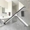 14'' INCH Shower Squeegee Stainless Steel Silicone Wiper Rubber Scrape Bathroom Cleaner Glass Door Hook Remove Stick Blade 3