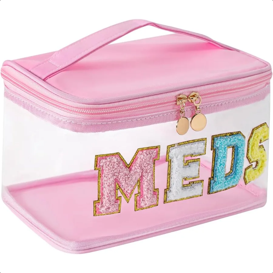 Large Waterproof Chenille Letter Makeup Bag