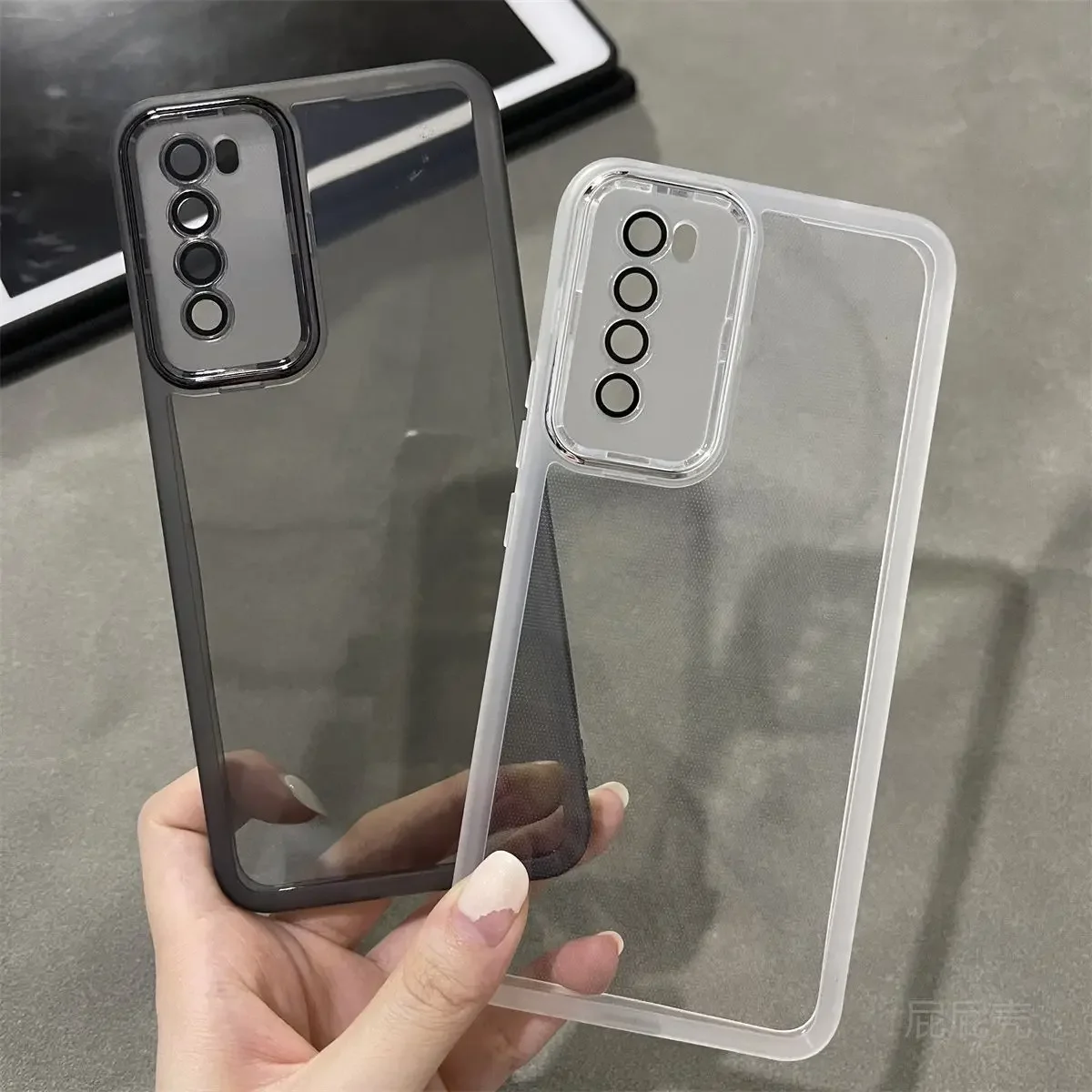 Clear TPU Silicone Back Cover with Camera Lens Protector