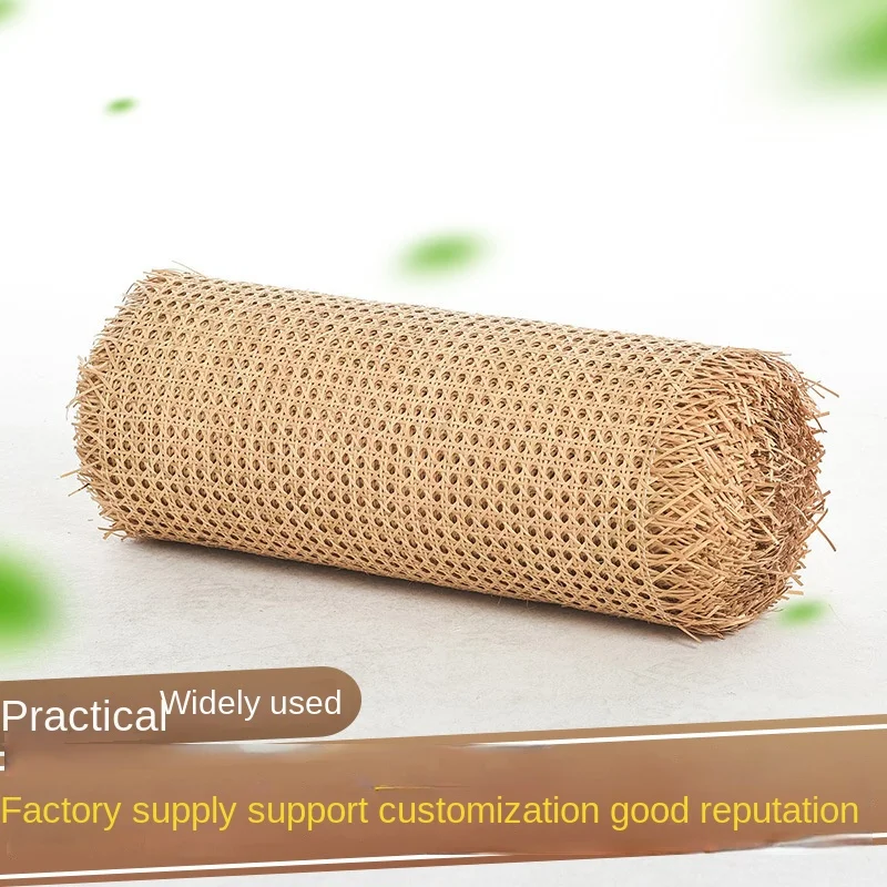 

15M Plastic Rattan Webbing Indonesia for Cane Projects Woven Open Mesh Webbing Natural Rattan Roll DIY Furniture Repair Tools