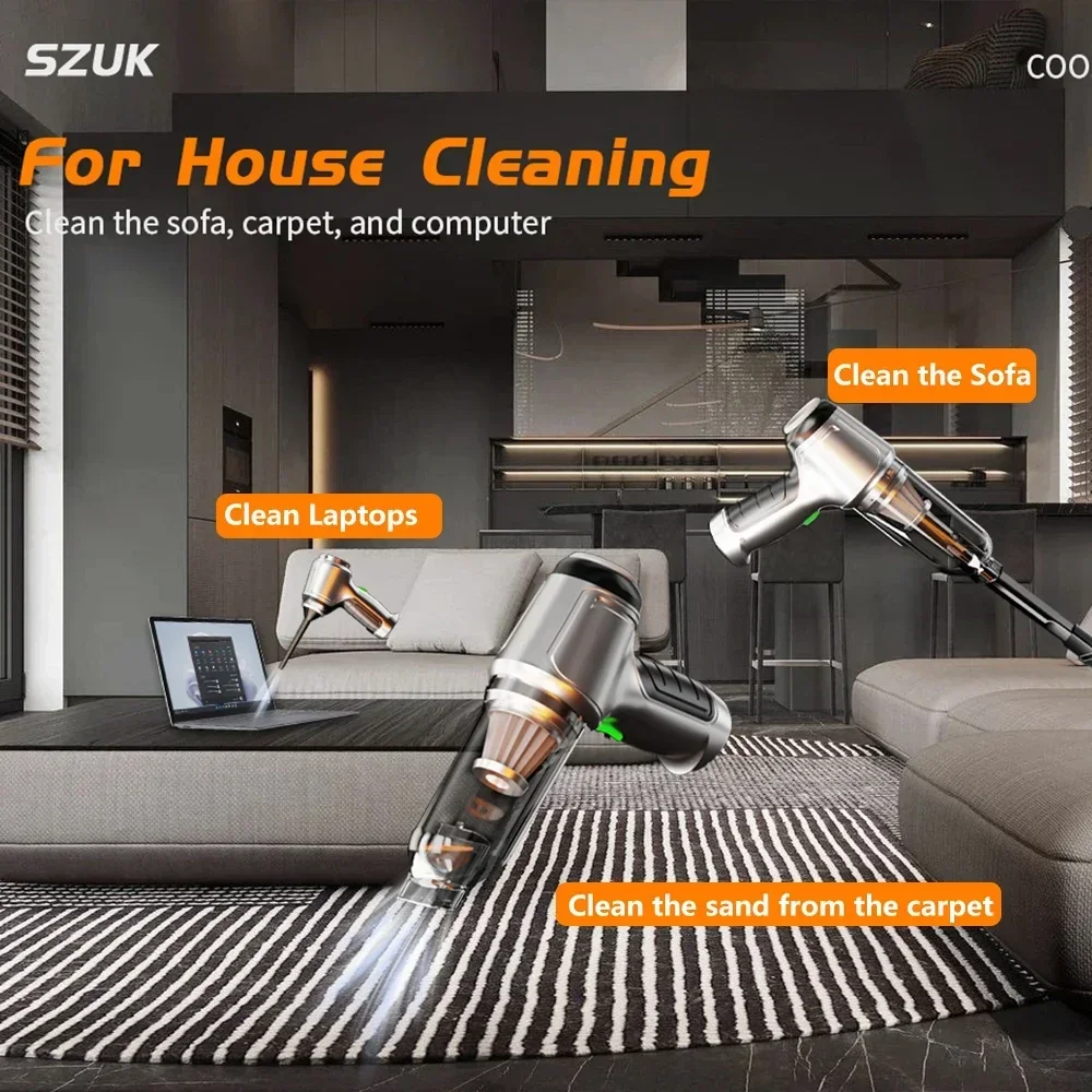 SZUK Mini 95000PA Car Vacuum Cleaner Cleaning Machine for Car Strong Suction Handheld Portable Home Appliance Wireless Cleaner