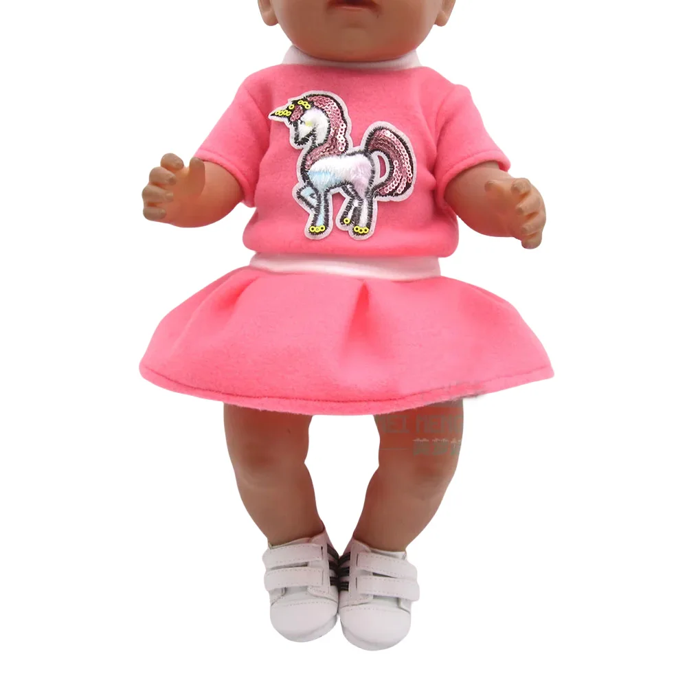 Doll clothes for 43 cm toy new born doll and American doll Casual crawling clothes baby Cartoon suits doll clothes barbie doll clothes