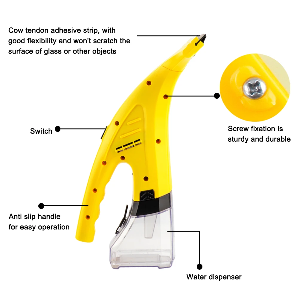 Cordless Rechargeable Automatic Window Vacuum Squeegee Portable Glass Cleaning Machine For Showers, Mirrors, Glass, & Countertop 5