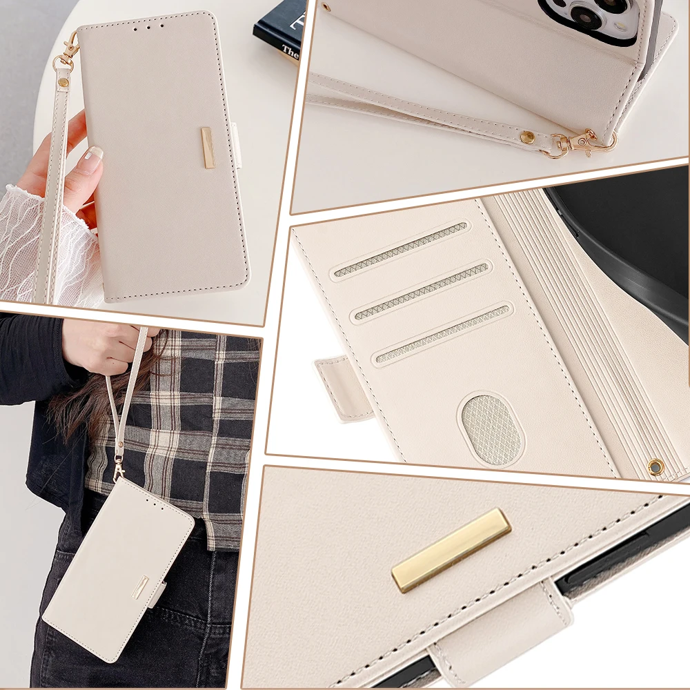 Elegant Leather Flip Cover with Magnet Buckle and RFID Protection
