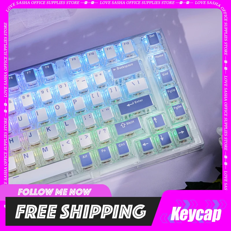 

128 Keys Double Shot Pc Keycaps Custom Transparent Backlit Keycaps Cherry Profile For Cherry Gateron Mx Switches Gamer Keyboard