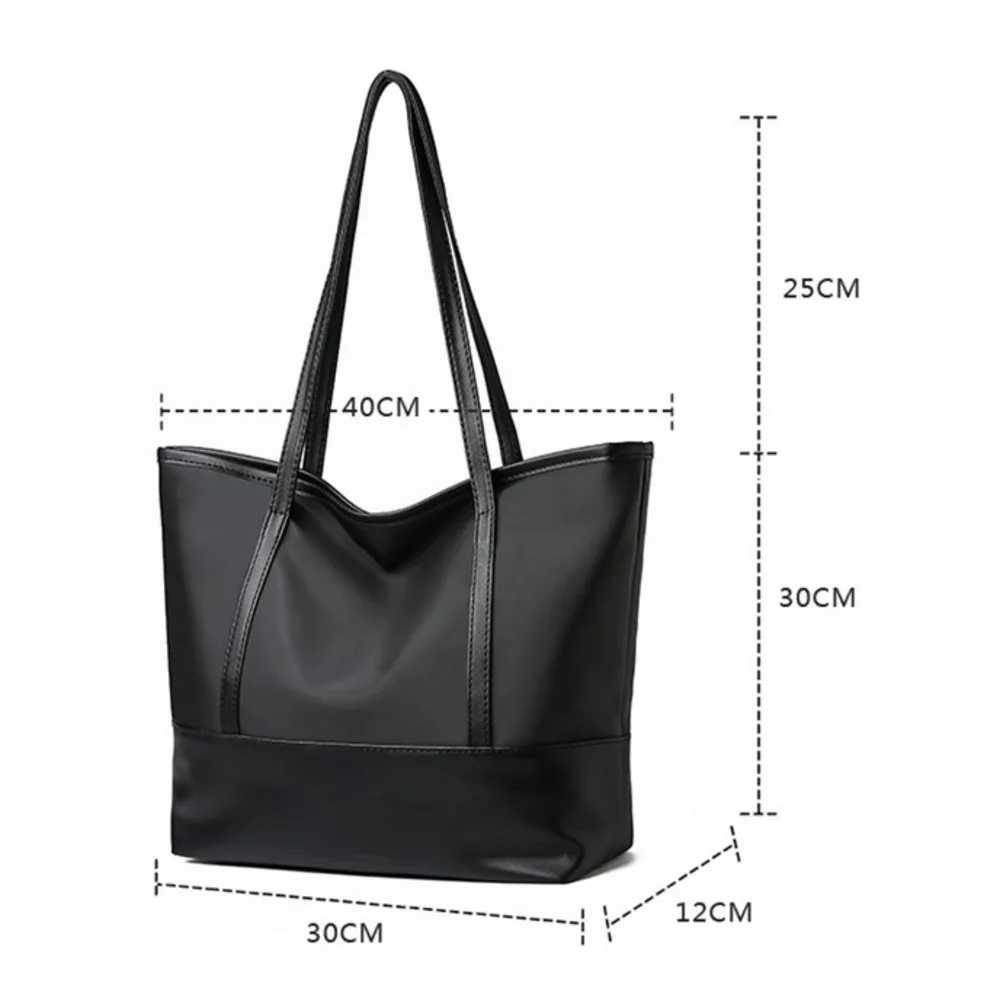 Dam 2024 Moderiktig Canvas Axelväska Minimalistisk Oxford Buttot Vattentät Stor Kapacitet Mammaväska_voghion.com