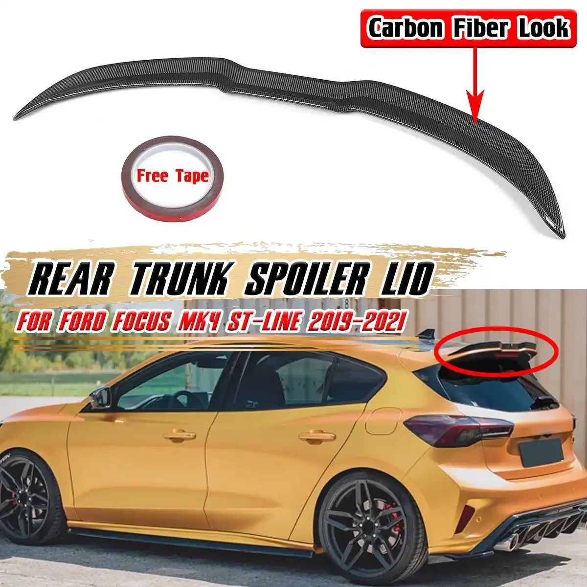 

Автомобильный задний спойлер из углеродного волокна для Ford Focus MK4 ST-LINE 2019 2020 2021