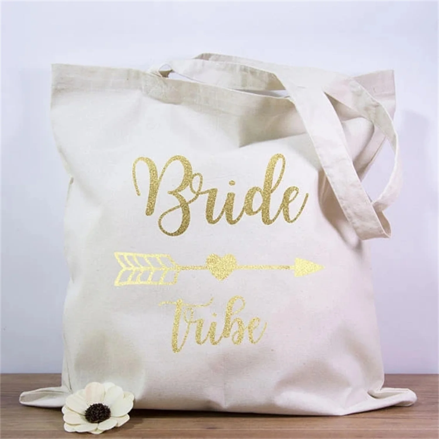 

customize text Wedding Bride Tribe Bridesmaid Maid of Honor birthday party Canva Tote Bags company gift bags clutches