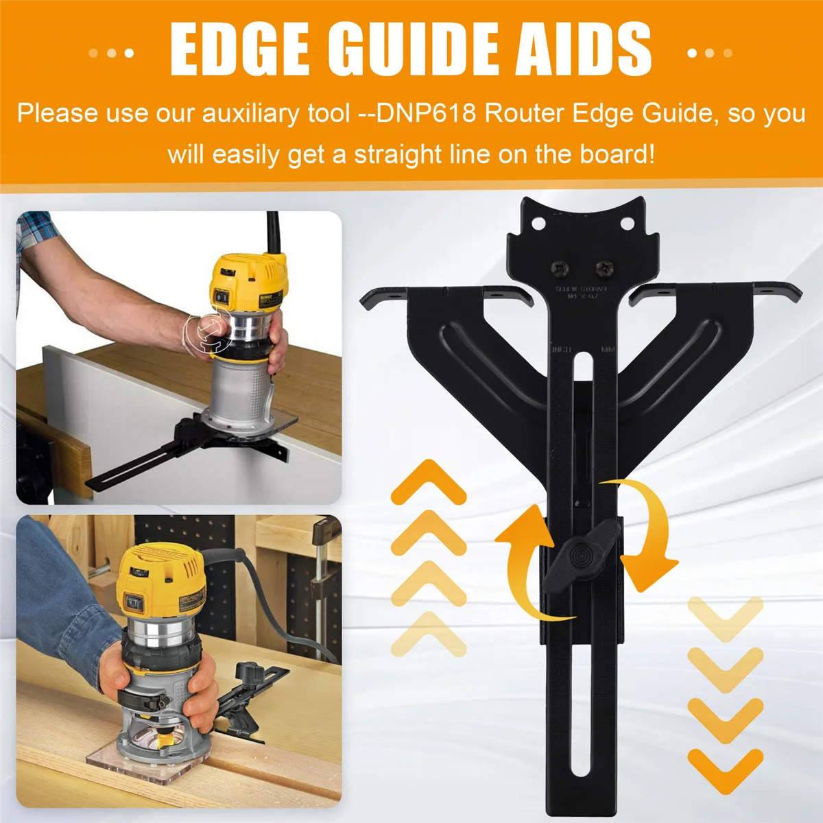 U Shape Router Edge Guide T48C_Router Edge Guide for Fixed Base Compact Router (DNP618), Straight ...