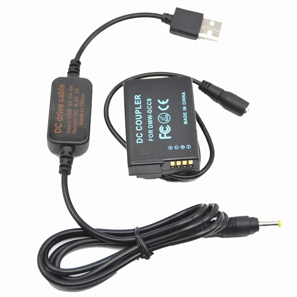 DMW-AC8 mobile power bank 5V USB cable+DMW-DCC9 DMW-BLD10 dummy battery for lumix DMC-GX1 DMC GF2 G3 G3K G3R G3T G3W G3EGK GF2CR