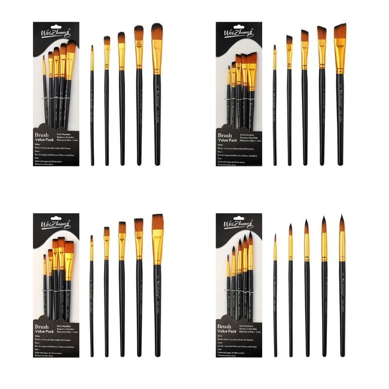 

5 Pcs Artist Paintbrushes Painting Brushes Watercolor Nylon Hair Paint Brush Professional Art Brushes Set for Beginners