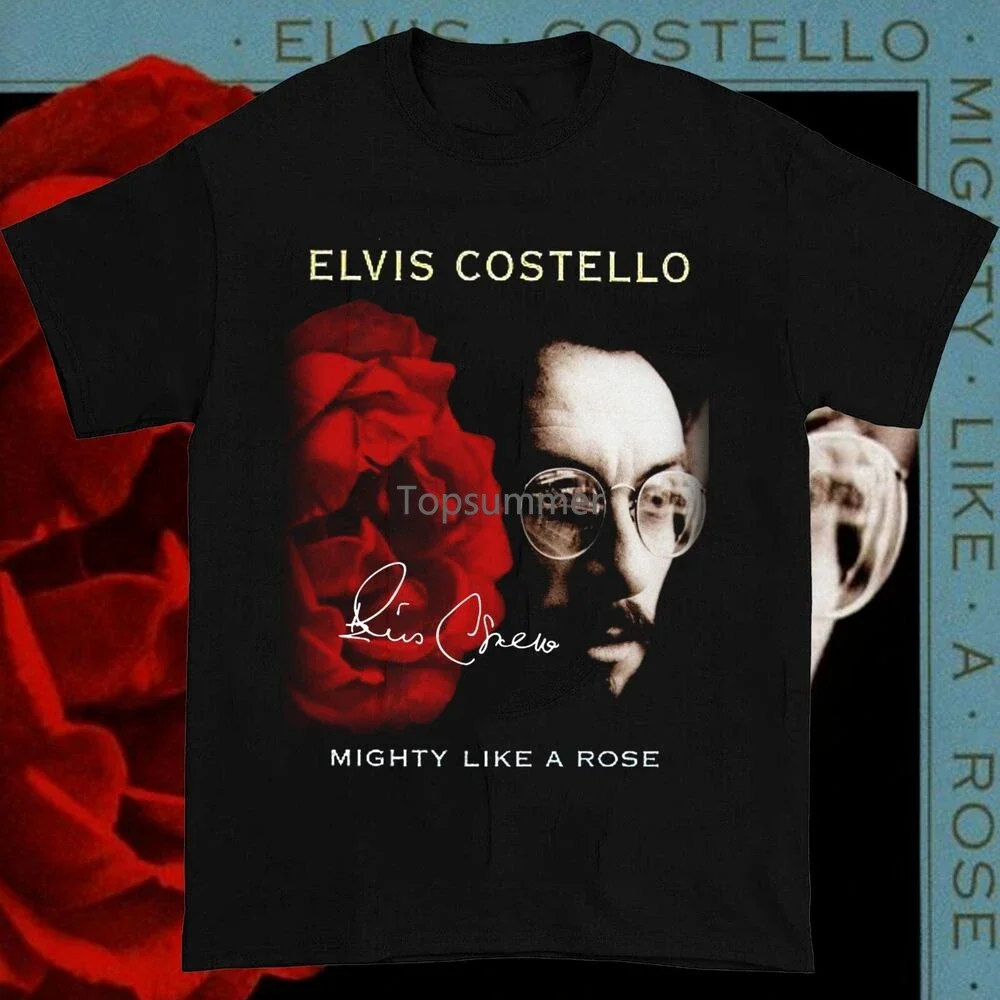 

Хлопковые мужские подарочные футболки Elvise Costello Mighty Like A Rose, все размеры