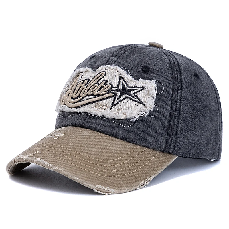 New Style Unisex Baseball Cap ATHLETE Letter Star Embroidery Dad Hat Women Men Outdoor Washed Cotton Cap
