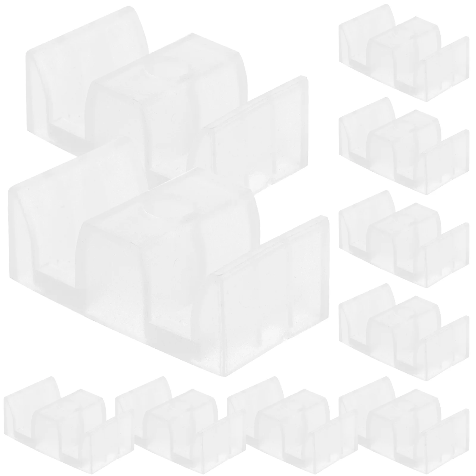 10 Pcs Mat Shower Blocks Door Guides for Sliding Doors Bottom Accessories Glass Bumpers Plastic Track 6