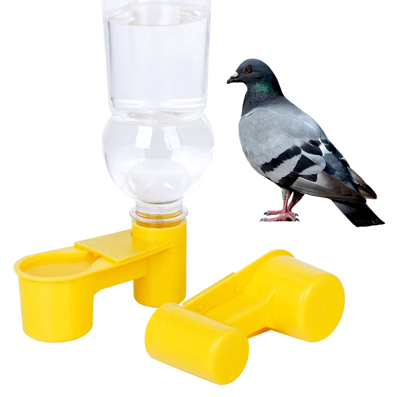 2Pcs Bird Quail Drinker Cups Water Bottle Cup Cat Chicken Pigeon Parrot Hamster Double Nozzle Water Guide For Bird
