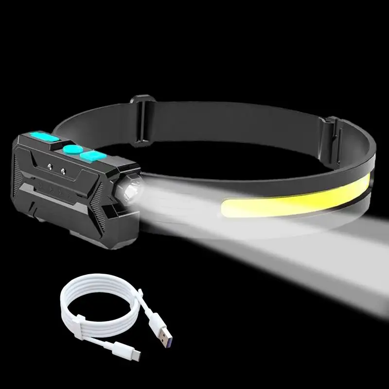 

Налобный фонарь, перезаряжаемый фонарь, регулируемый налобный фонарь, фонарик с двойным интеллектуальным дизайном, инструмент для наружного освещения для езды на велосипеде