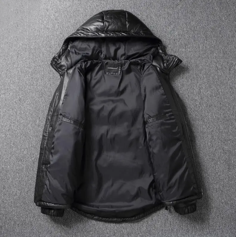 Winter Genuine Leather Jacket Warm Duck Down Leather Coat men leather jacket women leather jacket