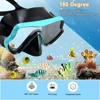 Scuba Diving Mask Snorkel Set For Adults Tempered Glass Professional Panoramic Snorkeling Gear Swimming Training Snorkel Kit 2