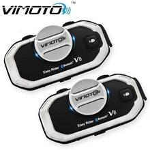 Vimoto 영어 버전 V8 이지 라이더 다기능 BT 헤드셋, 오토바이 스테레오 헤드폰, 휴대폰 GPS 양방향 라디오용