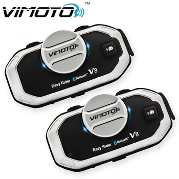 Vimoto 영어 버전 V8 이지 라이더 다기능 BT 헤드셋, 오토바이 스테레오 헤드폰, 휴대폰 GPS 양방향 라디오용