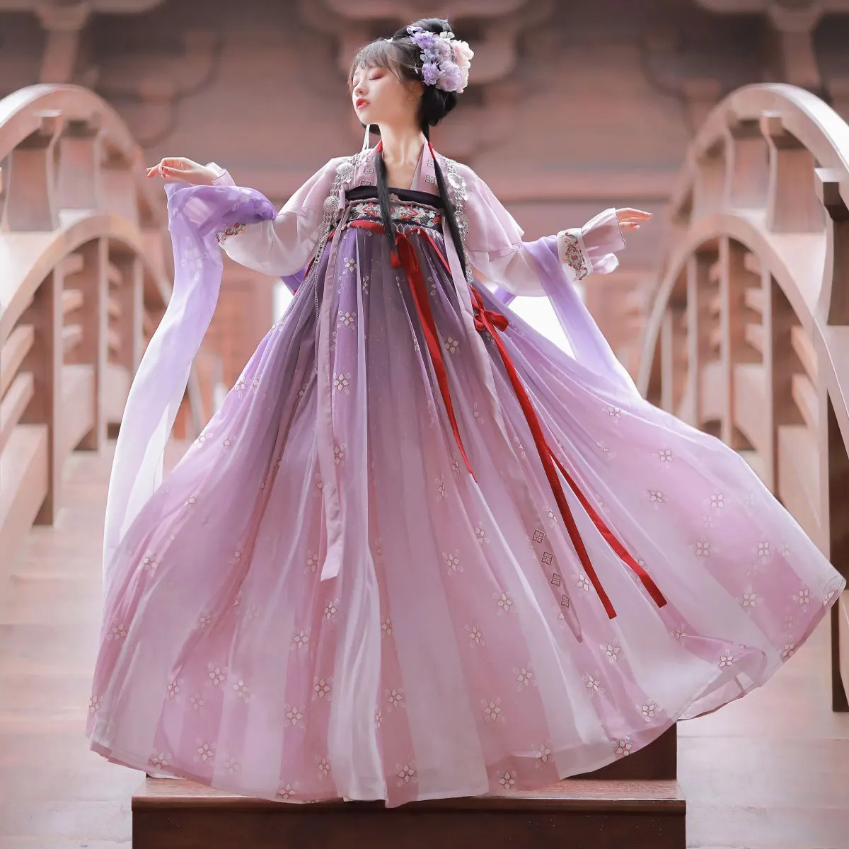 

2022Original Flower Chinese Traditional Hanfu Costume Woman Ancient Fairy Dress Lady Elegance Han Dynasty Cosplay Clothing Stage