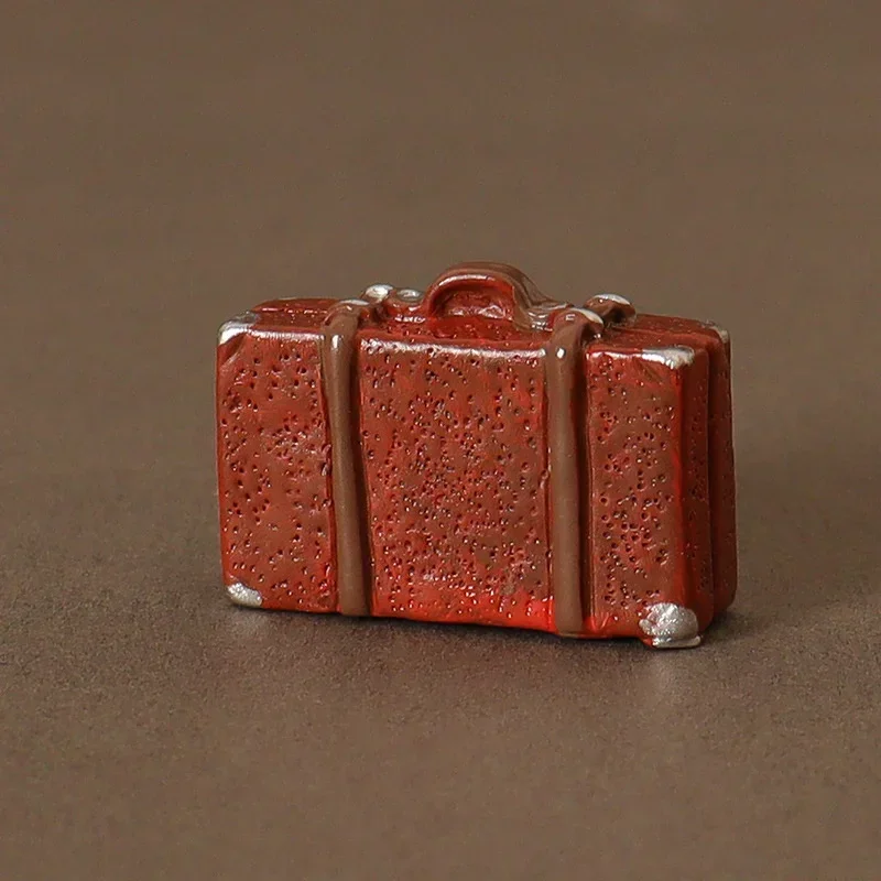 

Миниатюрный кожаный чемодан DA04 для кукольного домика, чемодан для багажа, винтажная деревянная коробка, модель кукол, аксессуары, Декор сцены