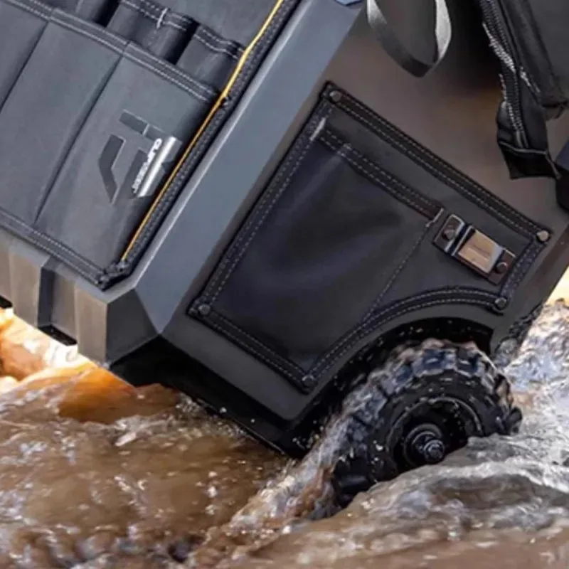 TOUGHBUILT Multifunctional Toolbox Hard Bottomed Pull Rod Trailer Handbag Professional Electrician Repair Waterproof Tool Bag 6