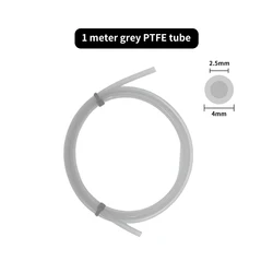 PTFE Tube for Lab Bowden Extruder Filament, 1.75mm, ID 2.5mm, OD 4mm - Teflon Pipe for 3D Printing (Gray)