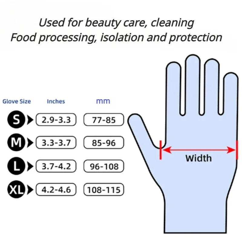 Disposable Nitrile Gloves 100/PCS Durable Latex Free for Household Kitchen Cleaning Beauty Hair Manicure Washing Cars disposable gloves nitrile gloves cleaning gloves