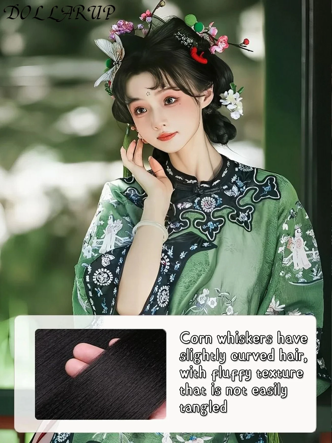 JKL 합성 앤티크 한푸 가발 여성용 원피스 레이지 가발백 앤티크 꼬임 머리 매듭 데일리 다용도 스타일링 패드