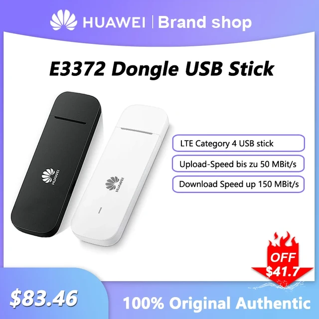 Unlocked HUAWEI E3372 Modem 4G WiFi Sim Card 150Mbps Dongle USB.